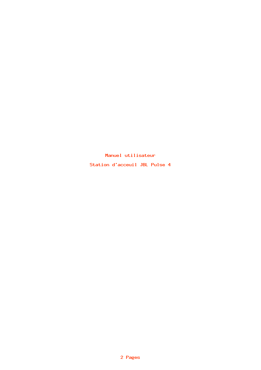 Page 1 de la notice Manuel utilisateur JBL Pulse 4