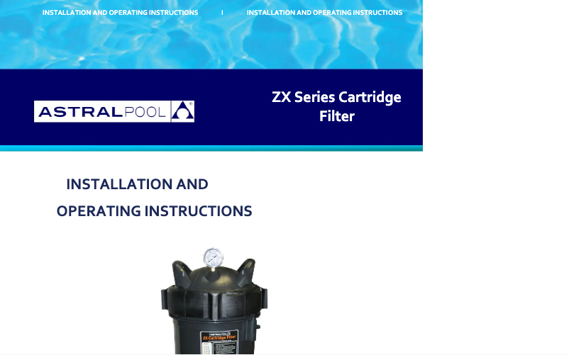 Página 1 del manual Manual de usuario AstralPool ZX Series