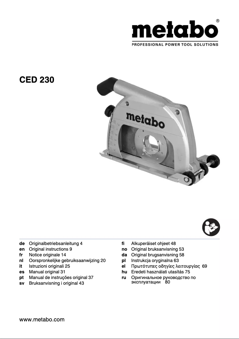 Page 1 de la notice Manuel utilisateur Metabo CED 230