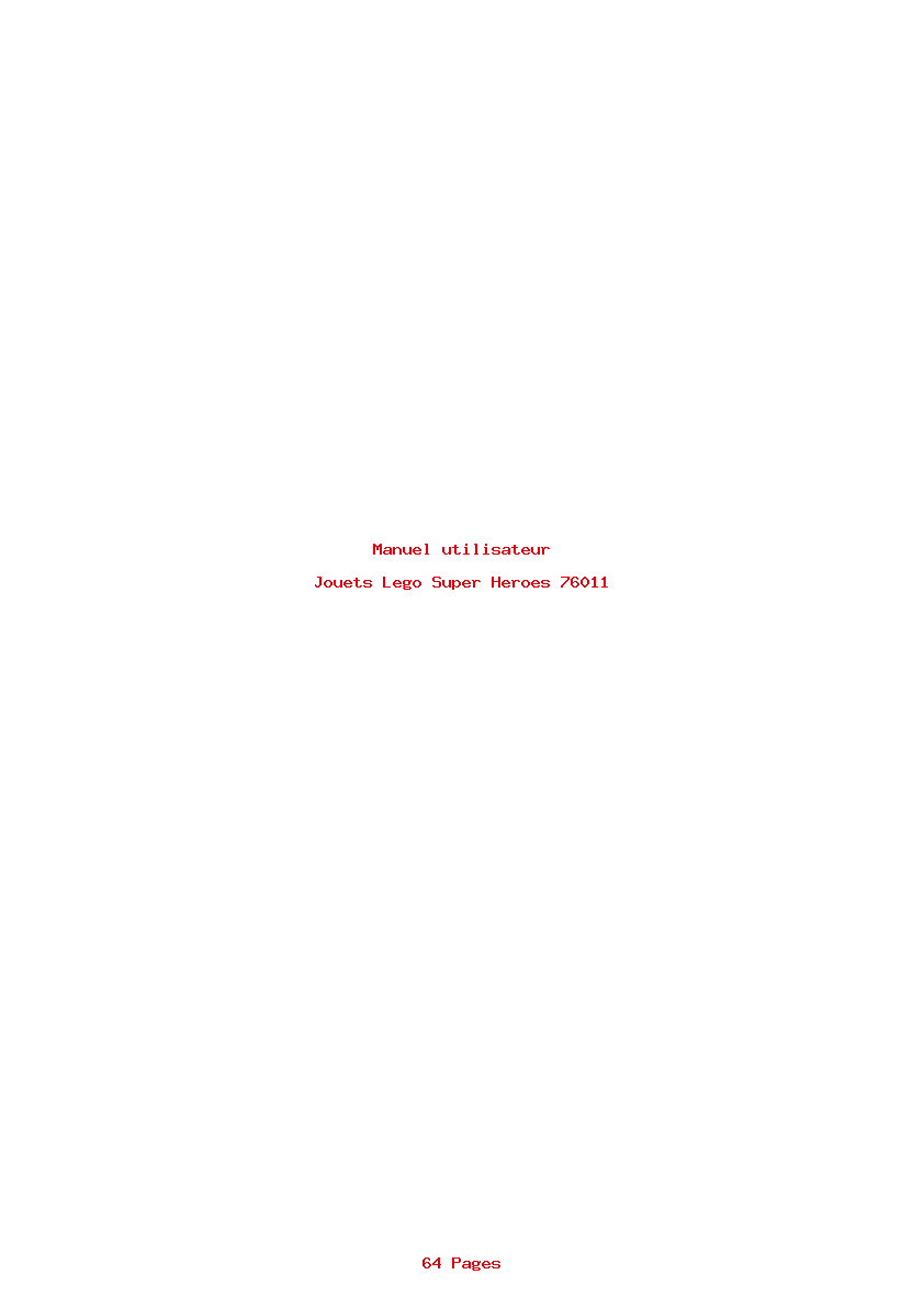 Page 1 de la notice Manuel utilisateur Lego Super Heroes 76011