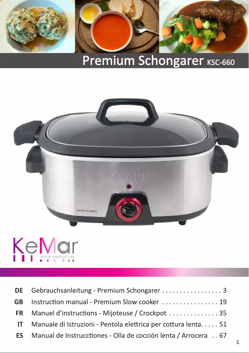 Page 1 de la notice Manuel utilisateur KeMar KSC-660