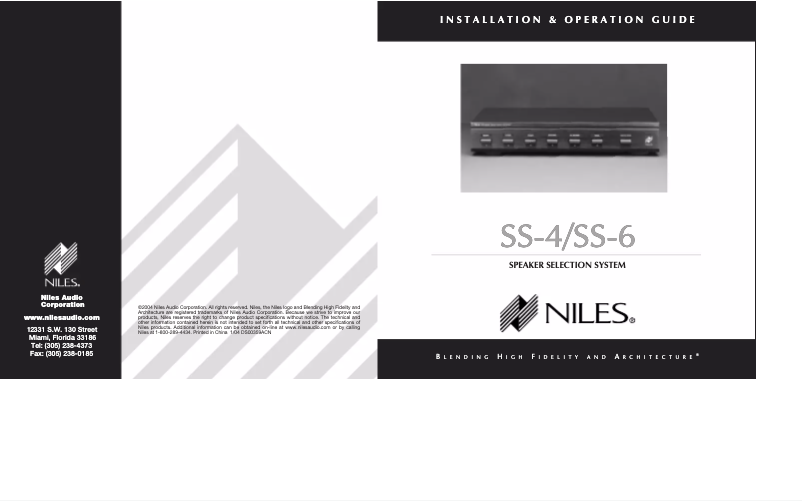 Page 1 of the manual Instructions / Assembly Niles SS-4
