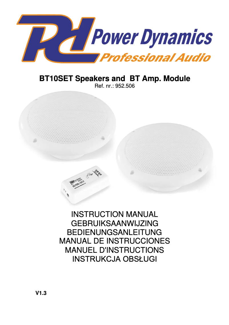 Page 1 de la notice Manuel utilisateur Power Dynamics BT10SET