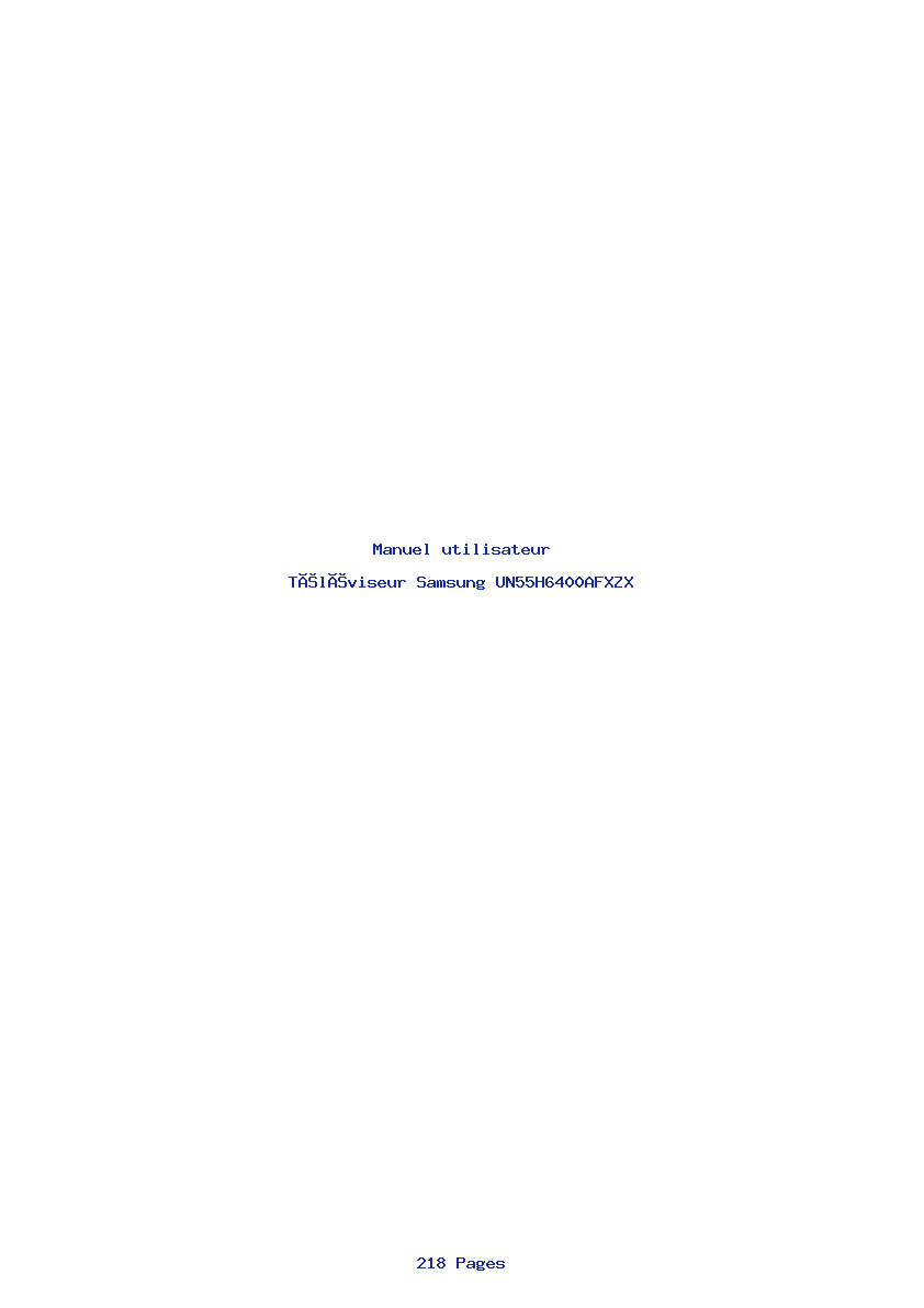 Image de la première page du manuel de l'appareil UN55H6400AFXZX