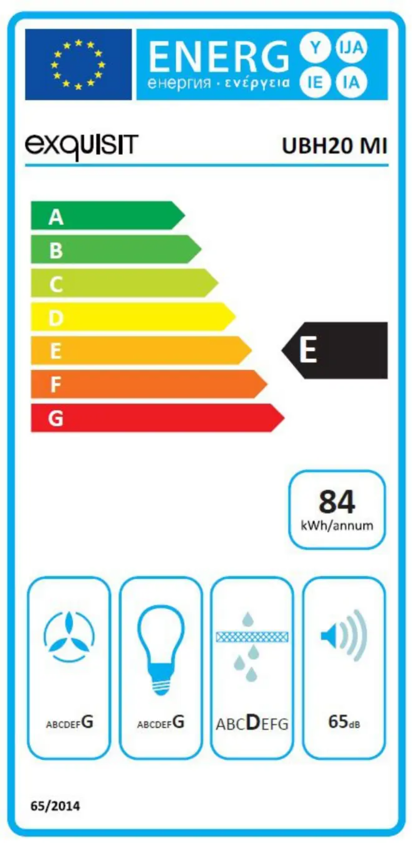 Page 1 of the manual User Manual Exquisit UBH20-2.3MI