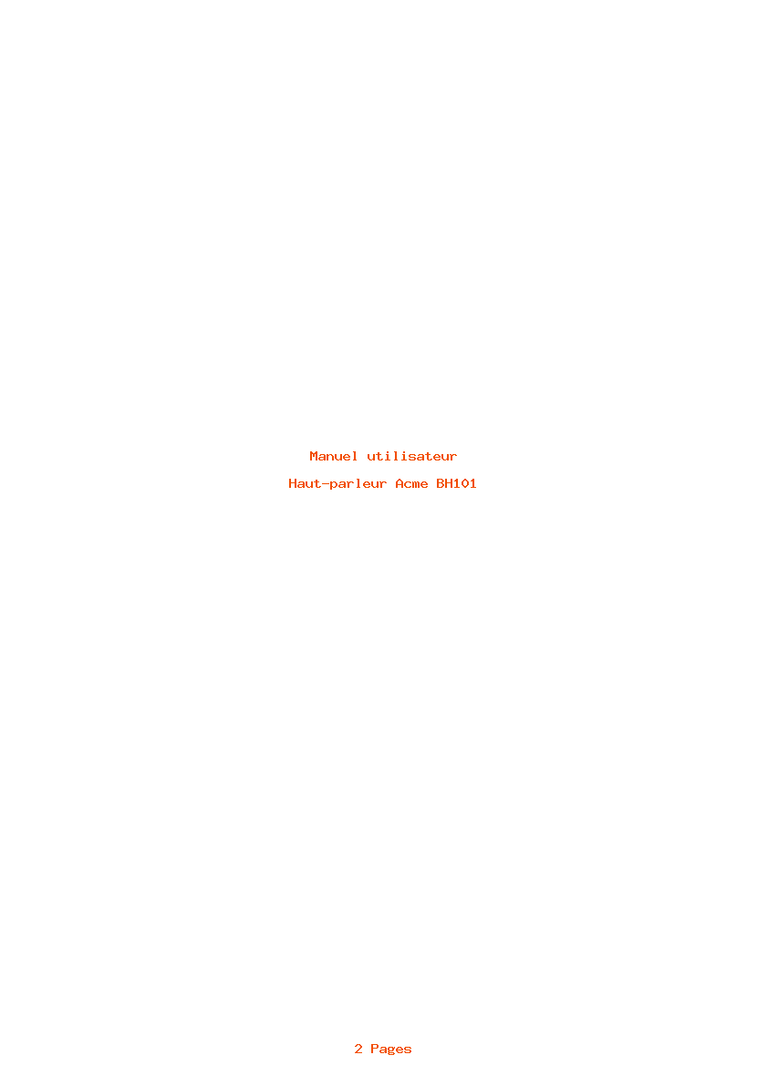 Page 1 de la notice Manuel utilisateur Acme BH101