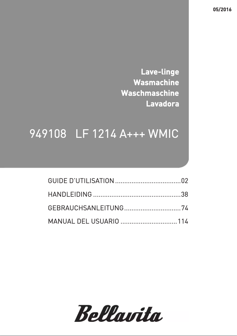 Página 1 del manual Manual de usuario Bellavita LF 1214 A+++ WMIC