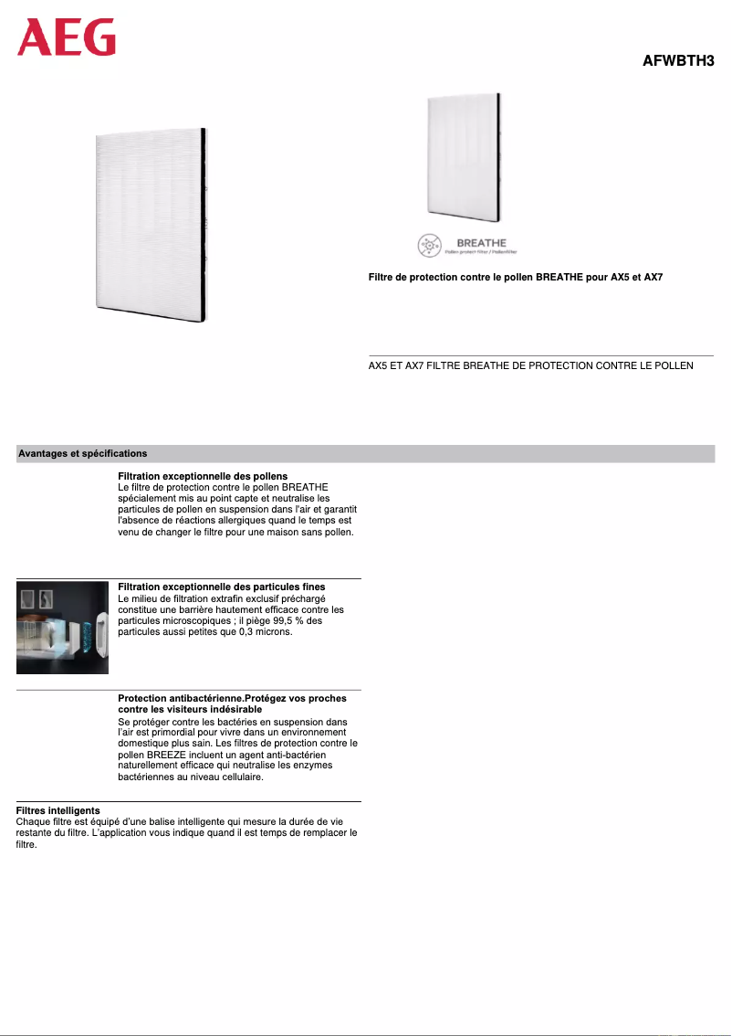Página 1 del manual Manual de usuario AEG AFWBTH3
