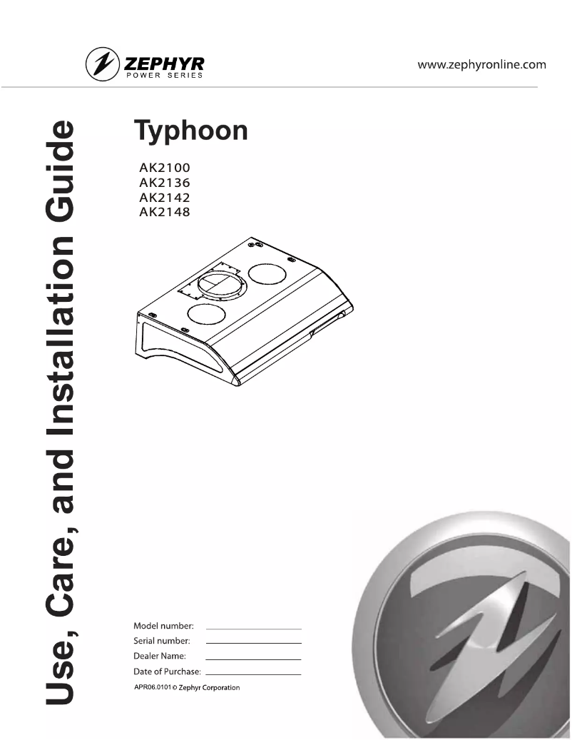 Página 1 del manual Manual de usuario Zephyr AK2100BB