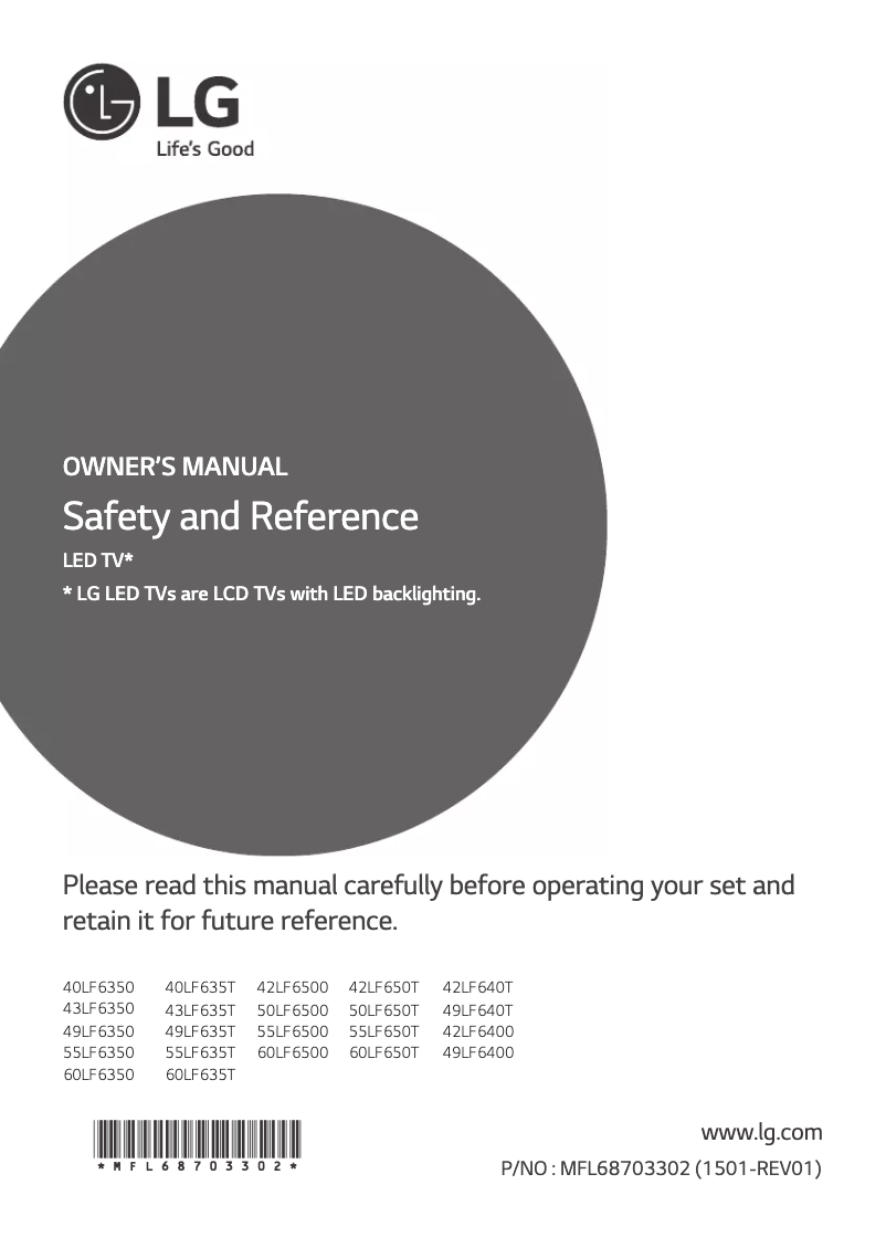 Page 1 of the manual User Manual LG 49LF640T