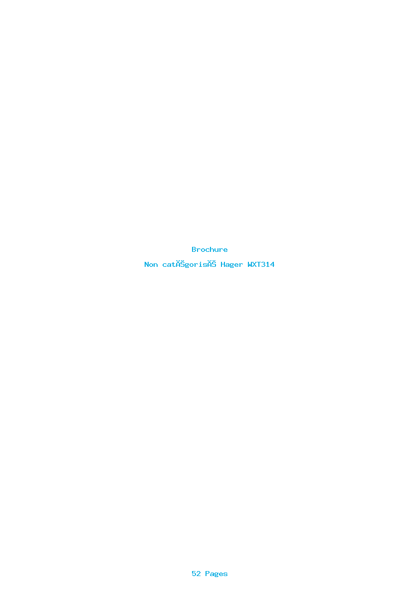 Page 1 de la notice Brochure Hager WXT314