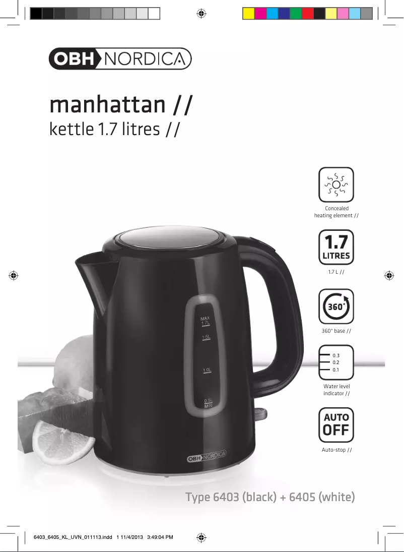 Page 1 de la notice Manuel utilisateur OBH Nordica Manhattan 6402