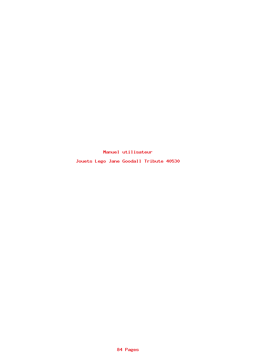 Page 1 de la notice Manuel utilisateur Lego Jane Goodall Tribute 40530