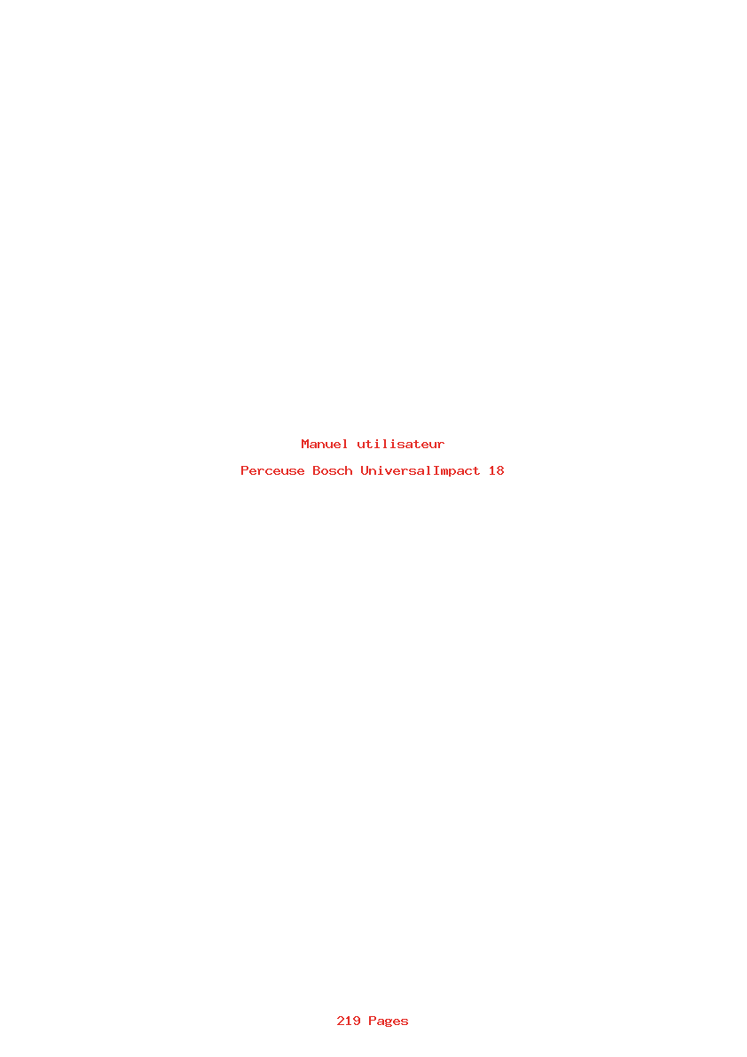 Page 1 de la notice Manuel utilisateur Bosch UniversalImpact 18
