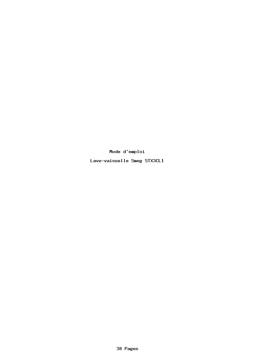 Page 1 de la notice Mode d'emploi Smeg STX3CL1