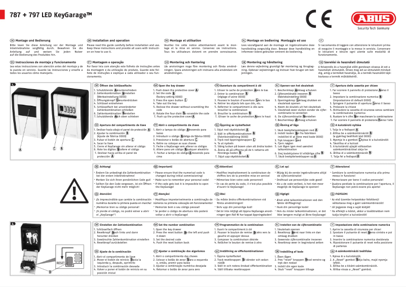 Page 1 of the manual Instructions / Assembly Abus KeyGarage 797