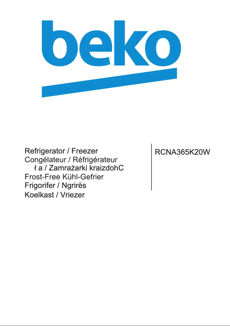 Page 1 de la notice Manuel utilisateur Beko RCNA365K20W