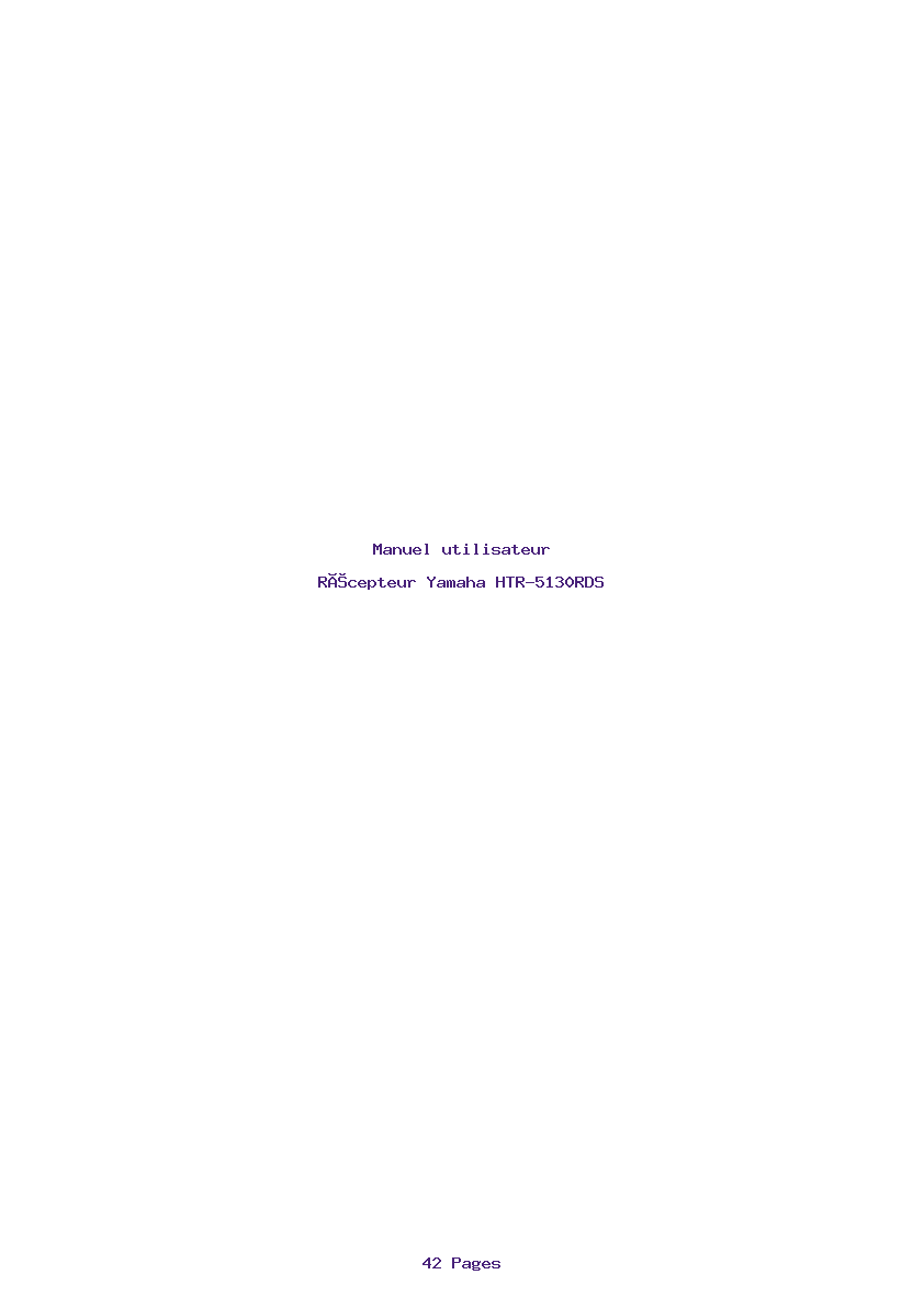 Page 1 de la notice Manuel utilisateur Yamaha HTR-5130RDS