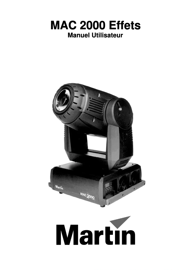 Page 1 de la notice Manuel utilisateur Martin MAC 2000 Profile