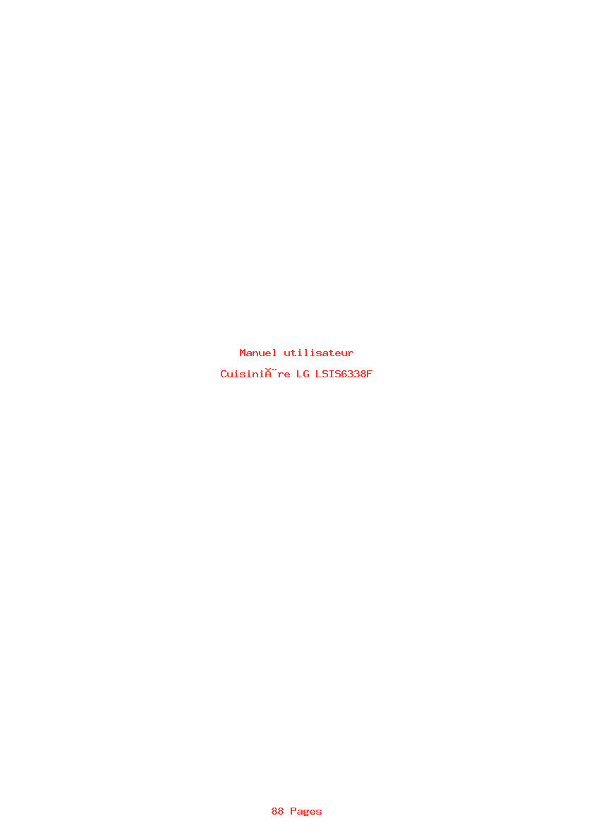 Page 1 de la notice Manuel utilisateur LG LSIS6338F