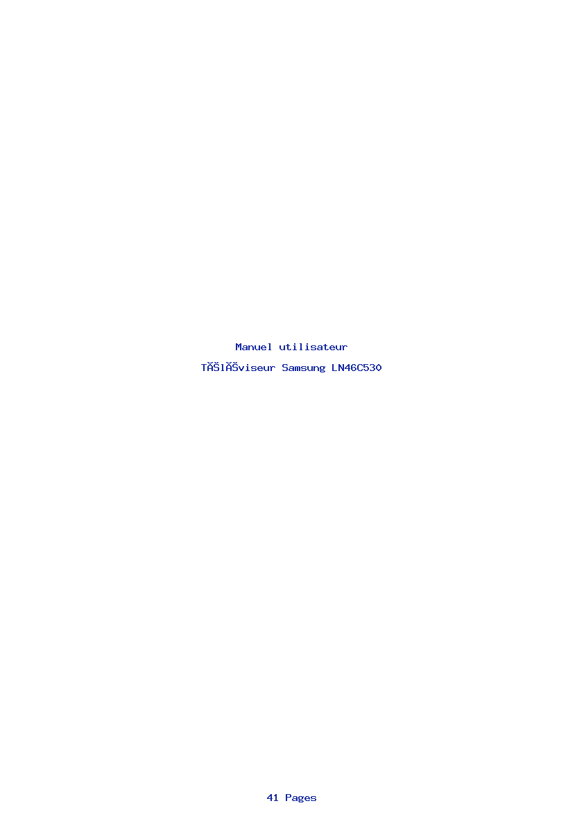 Page 1 de la notice Manuel utilisateur Samsung LN46C530