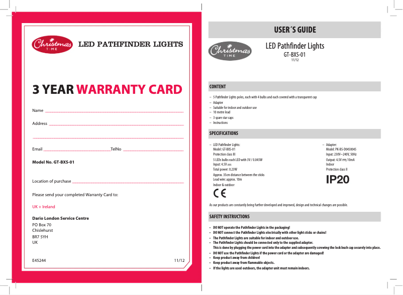 Página 1 del manual Manual de usuario Christmas Time GT-BXS-01