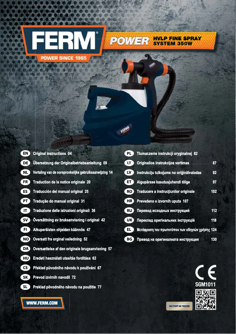 Page 1 de la notice Manuel utilisateur Ferm SGM1011