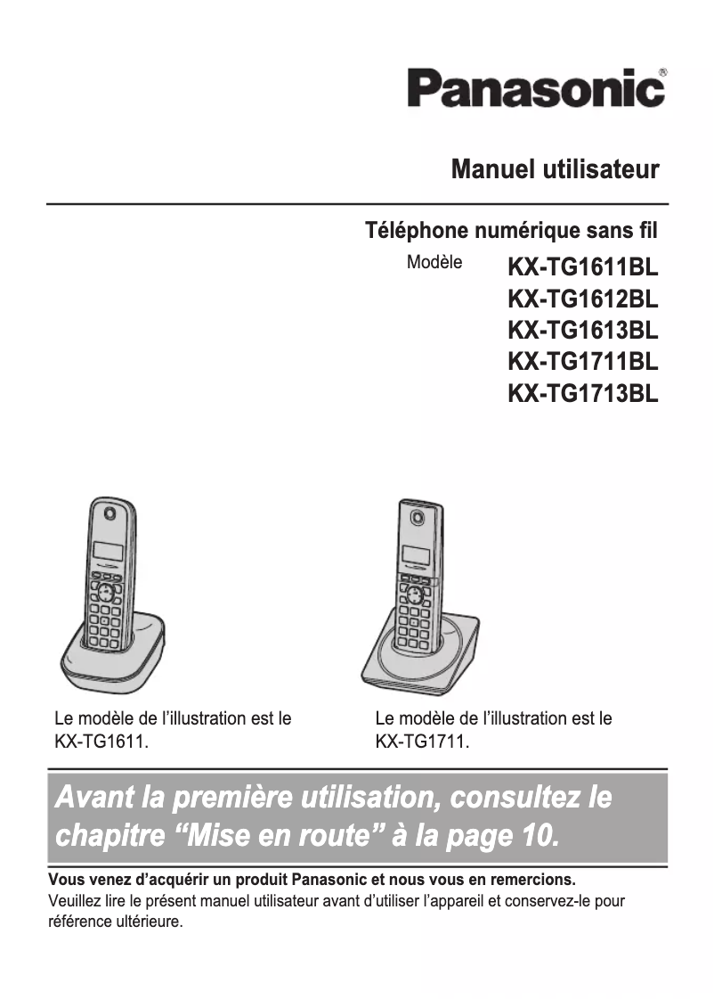 Page 1 of the manual User Manual Panasonic KX-TG1711