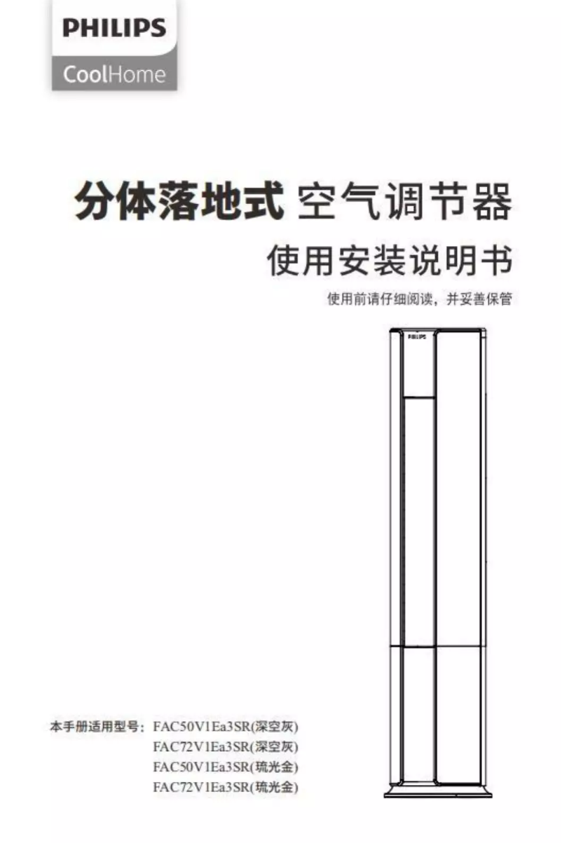 Página 1 del manual Manual de usuario Philips FAC72V1EA3S2