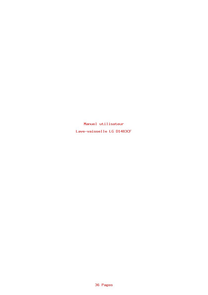 Page 1 de la notice Manuel utilisateur LG D1483CF
