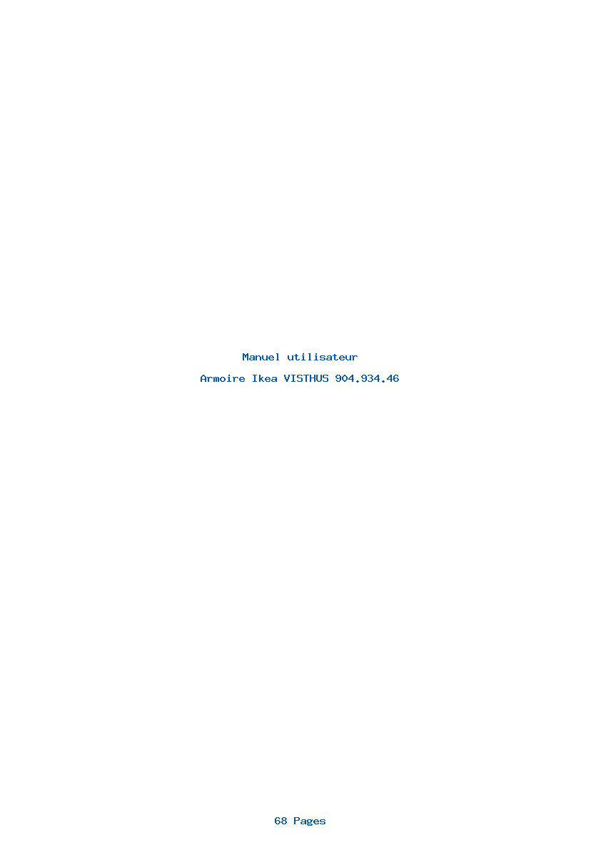 Page 1 de la notice Manuel utilisateur Ikea VISTHUS 904.934.46