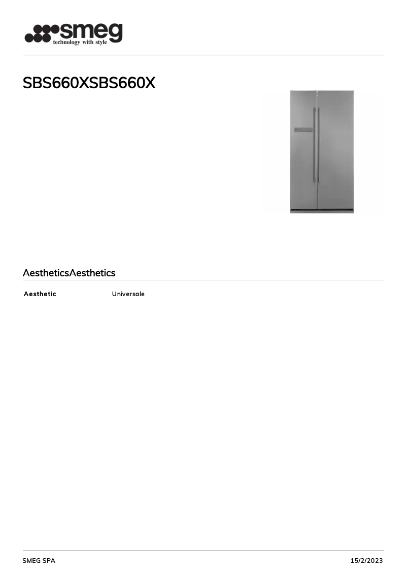 Image de la première page du manuel de l'appareil SBS660X