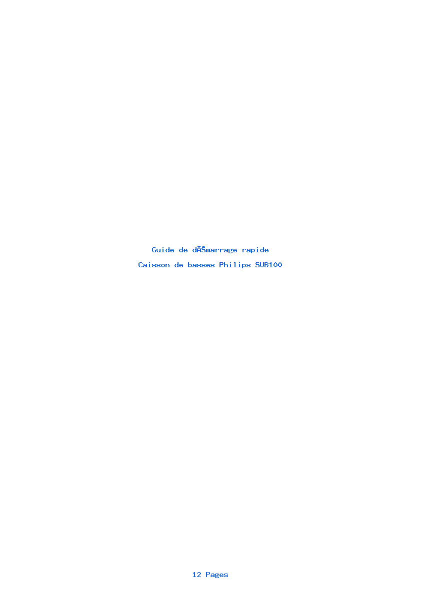 Image de la première page du manuel de l'appareil SUB100