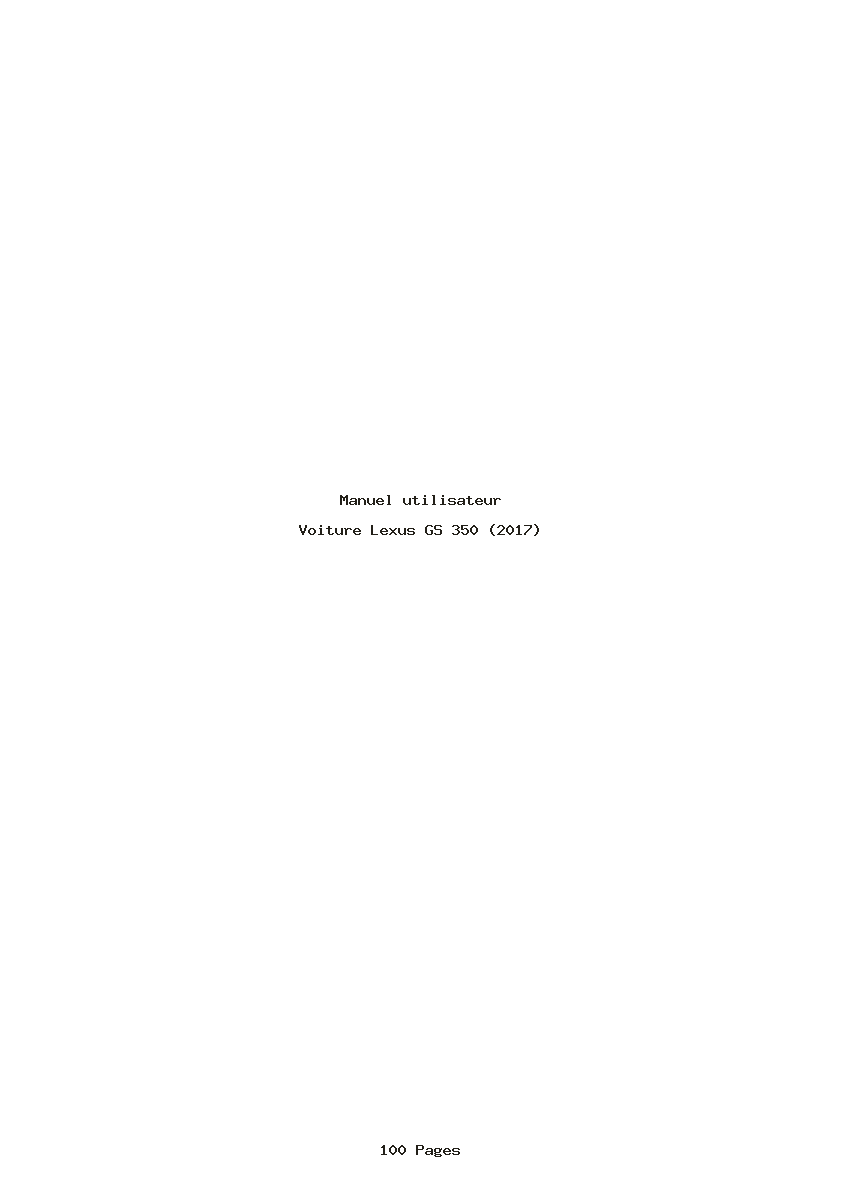 Page 1 de la notice Manuel utilisateur Lexus GS 350 (2017)