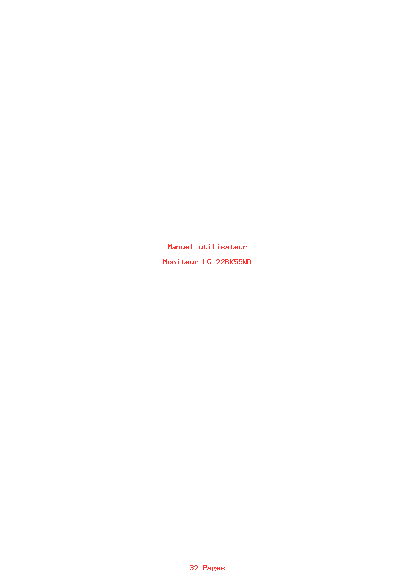 Page 1 de la notice Manuel utilisateur LG 22BK55WD