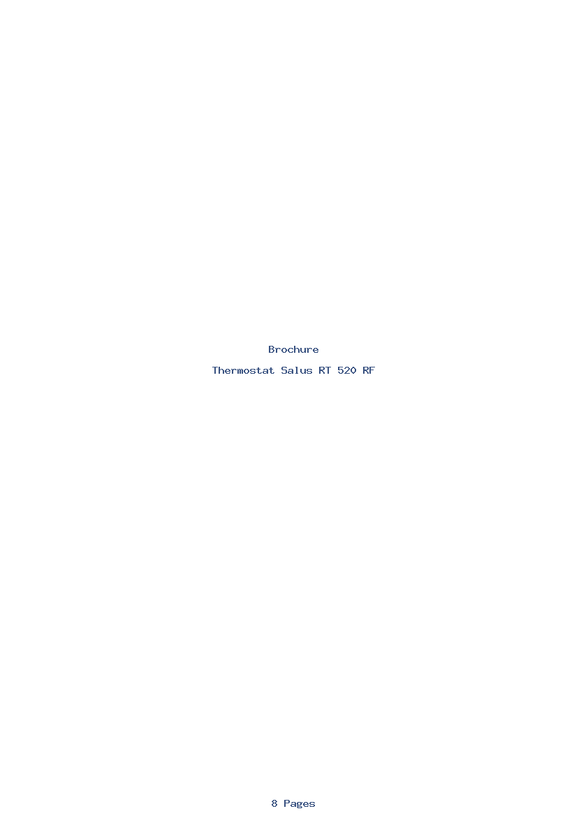 Page 1 de la notice Brochure Salus RT 520 RF