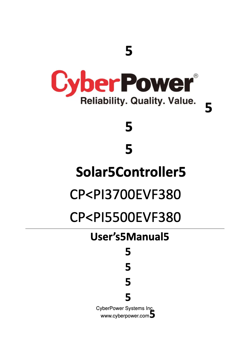 Page 1 of the manual User Manual CyberPower CPSPI3700EVF380