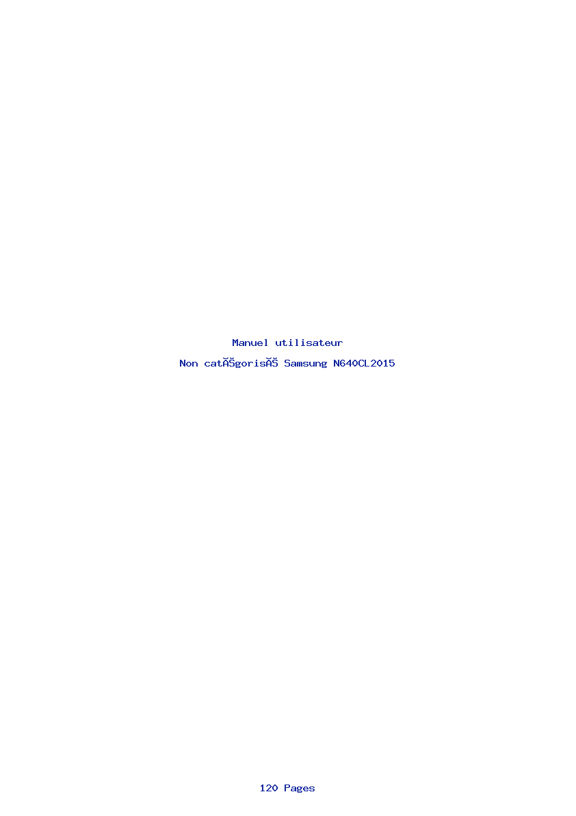 Page 1 de la notice Manuel utilisateur Samsung N640CL2015