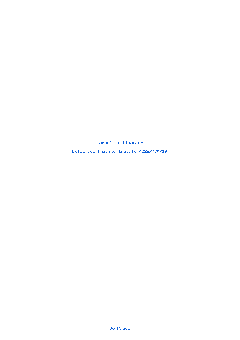 Page 1 de la notice Manuel utilisateur Philips InStyle 42267/30/16