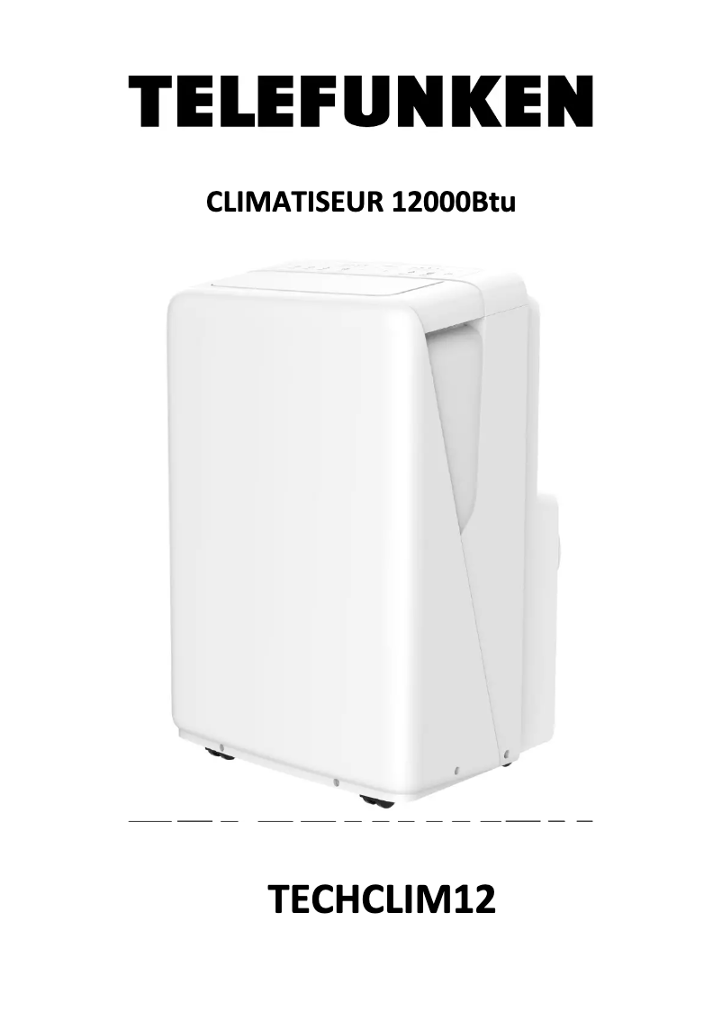 Page 1 of the manual User Manual Telefunken TECHCLIM12