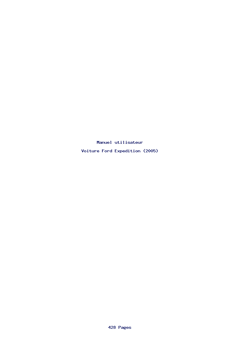 Page 1 de la notice Manuel utilisateur Ford Expedition (2005)