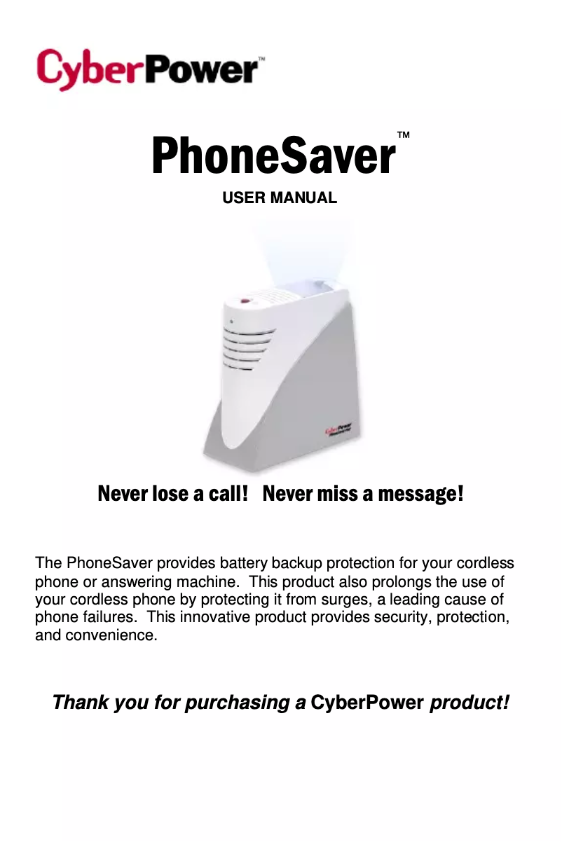 Página 1 del manual Manual de usuario CyberPower CPS180PHN