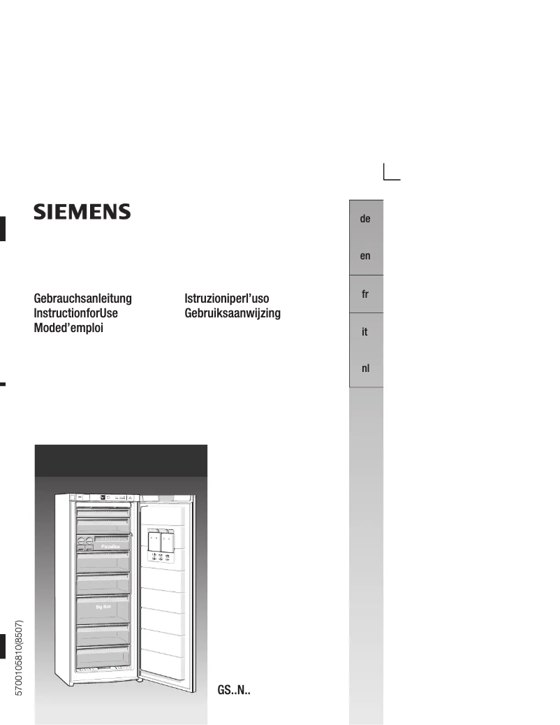 Page 1 de la notice Manuel utilisateur Siemens GS40NA30