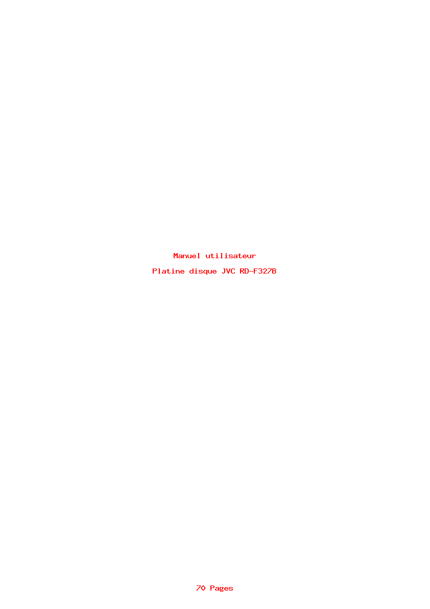 Page 1 de la notice Manuel utilisateur JVC RD-F327B