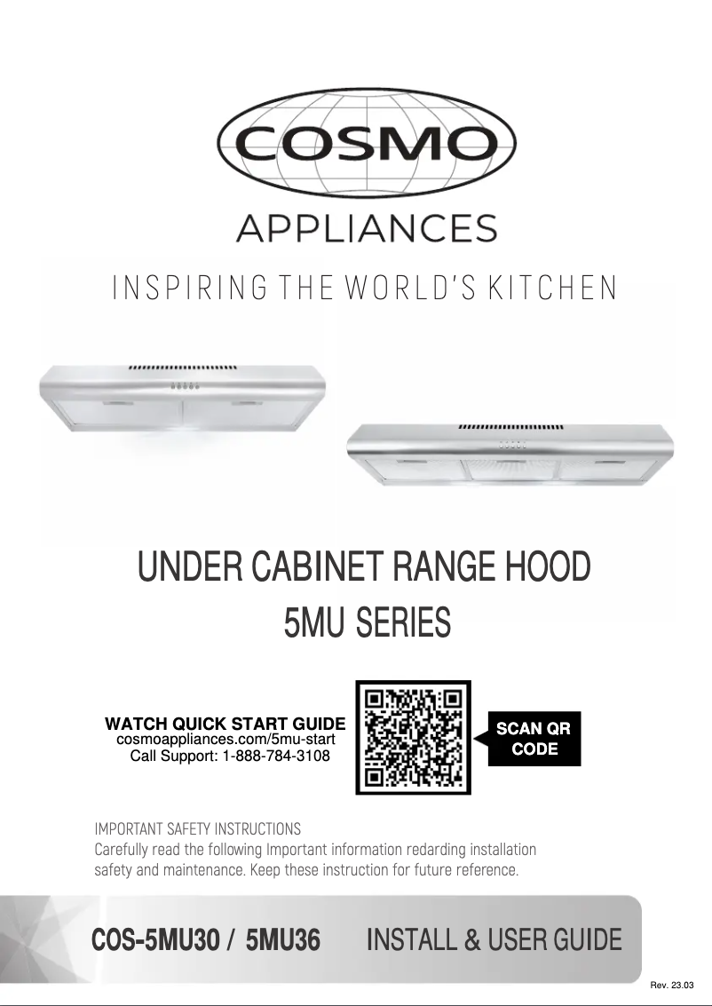 Page 1 de la notice Manuel utilisateur Cosmo COS-5MU30