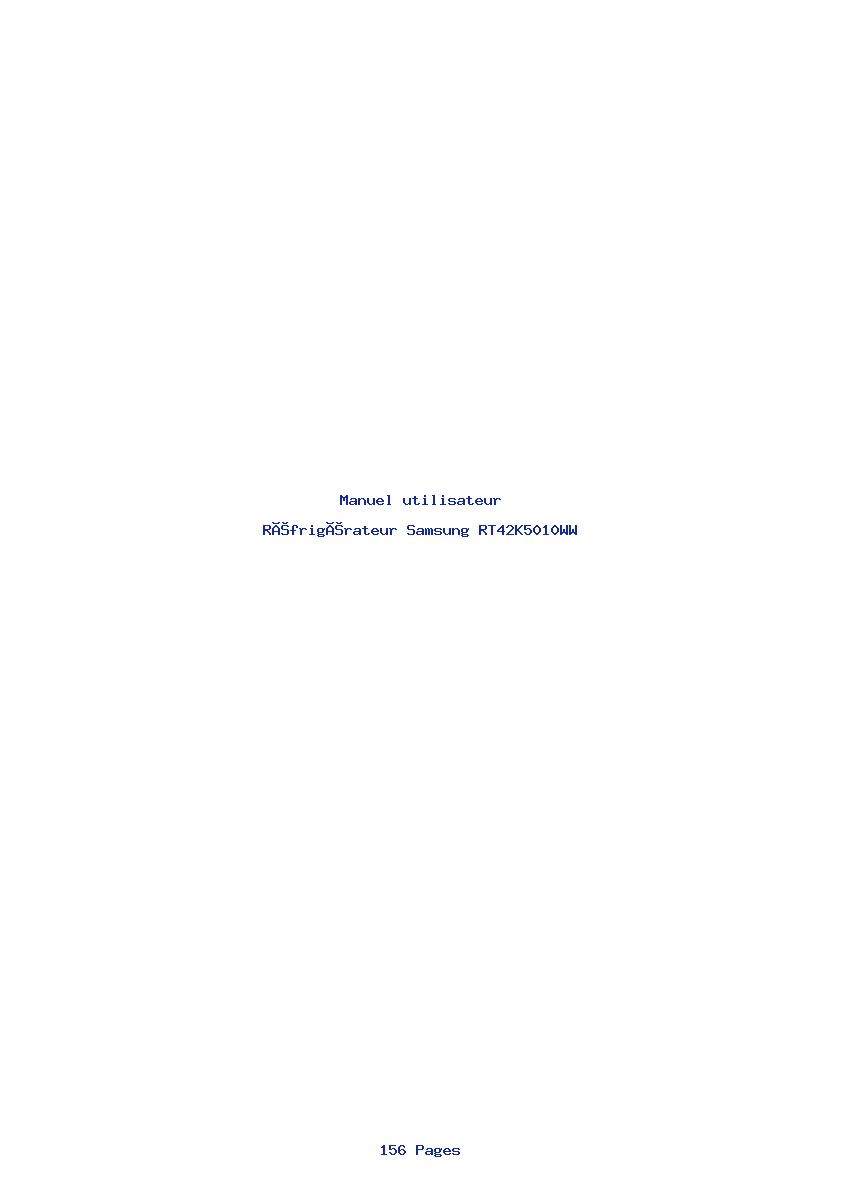 Page 1 de la notice Manuel utilisateur Samsung RT42K5010WW