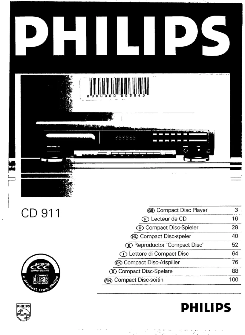 Page 1 of the manual User Manual Philips CD911