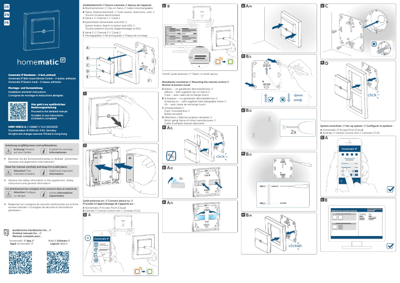 Page 1 de la notice Manuel utilisateur Homematic IP HmIP-WRC2-A