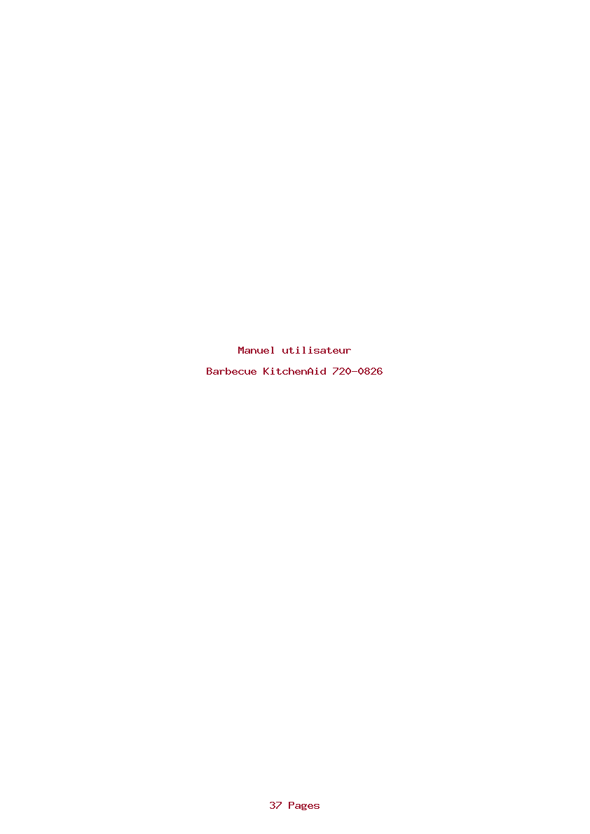 Page 1 de la notice Manuel utilisateur KitchenAid 720-0826