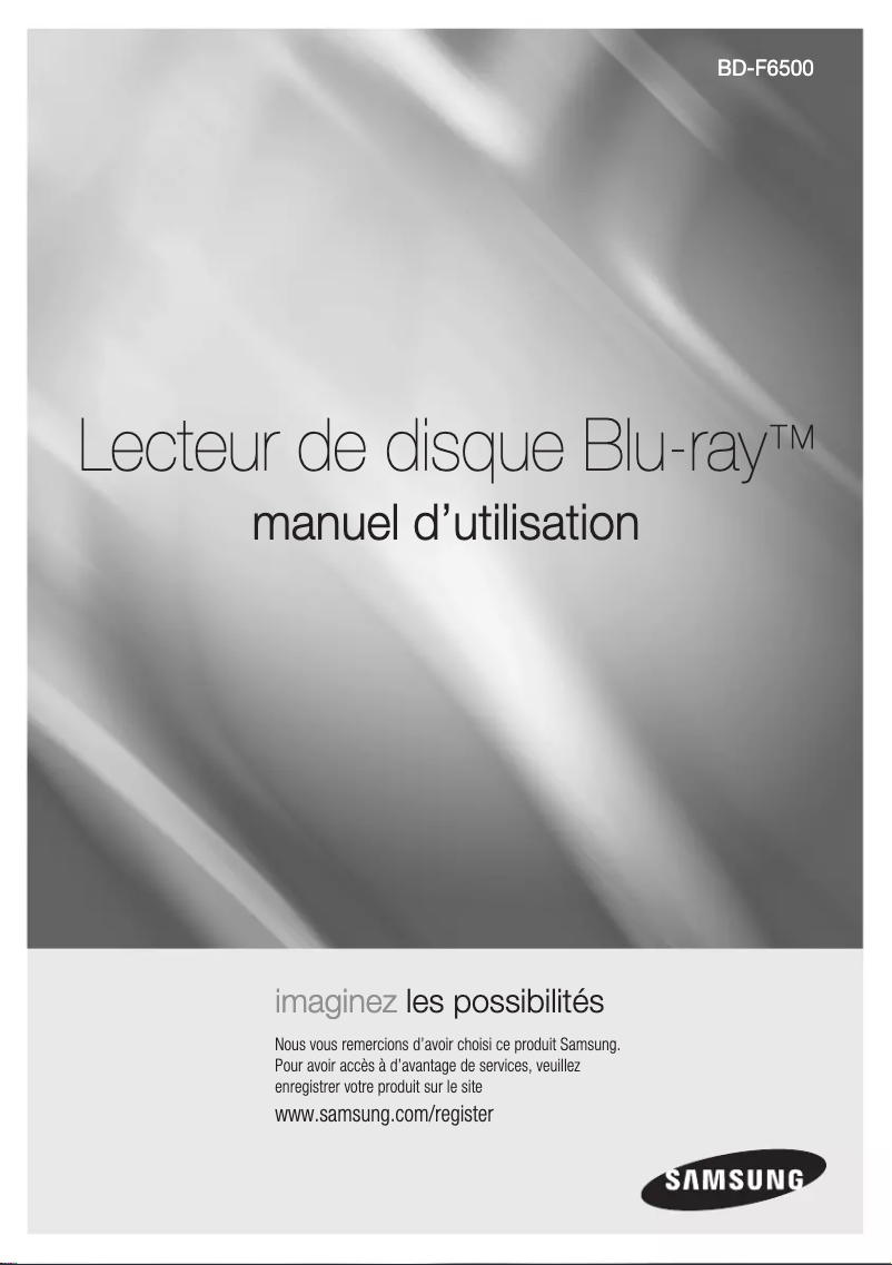 Page 1 de la notice Manuel utilisateur Samsung BD-F6500